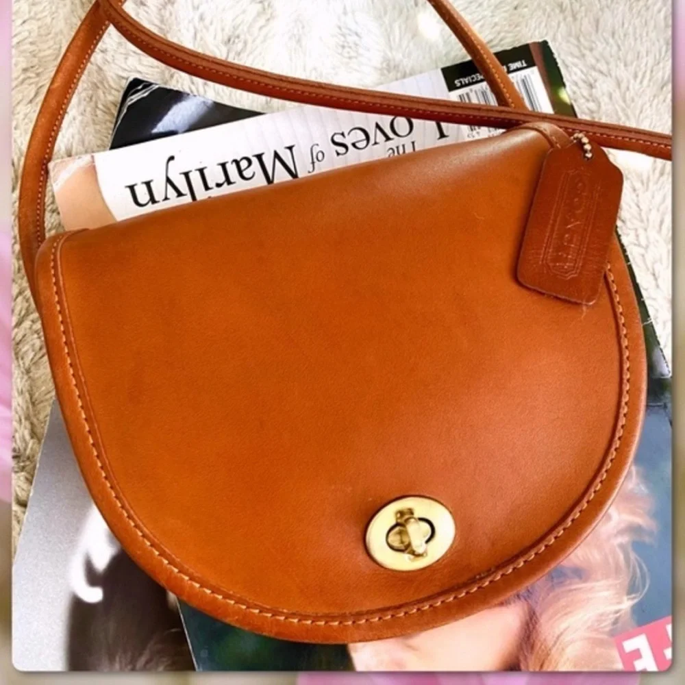 VINTAGE COACH BRITISH TAN LEATHER CROSSBODY MINI BAG 9825 - Picture 4 of 17
